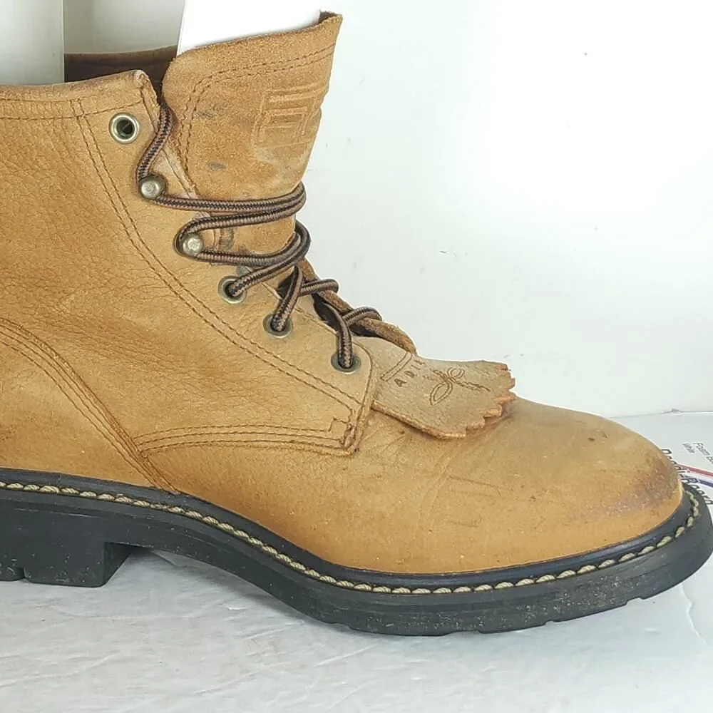 Ariat Women's ATS 31022 US 7B Brown Leather BroWestern Roper Kiltie Ankle Boots